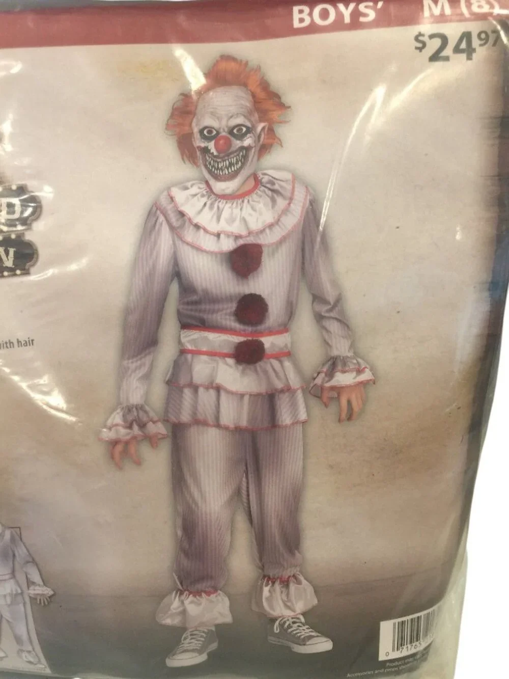Fun World TWISTED CLOWN Boys Medium 8 Costume with Mask